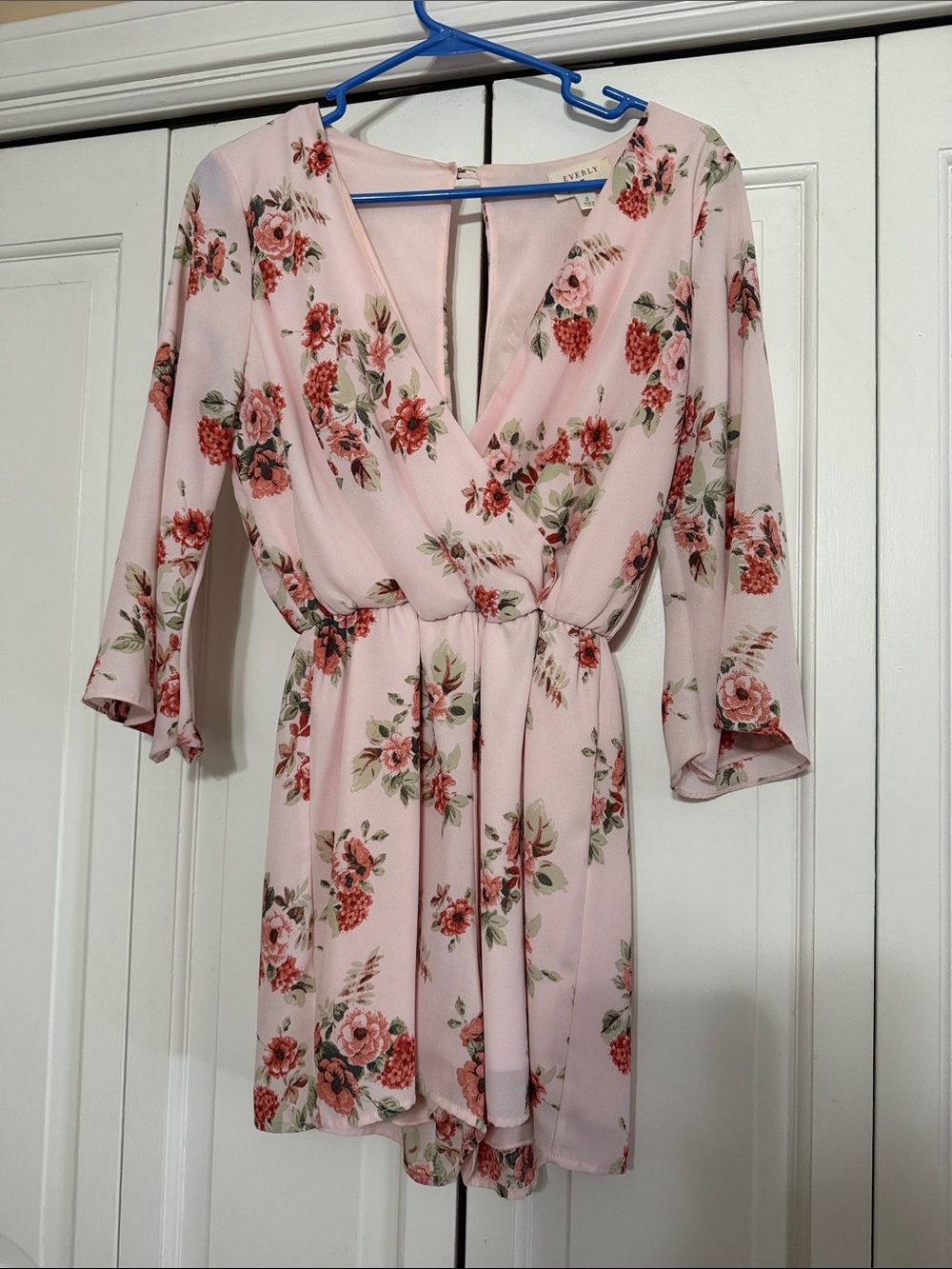 Francescas Floral Pink V-Neck Wrap Romper